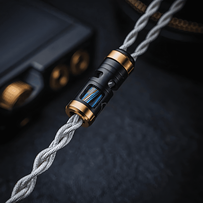 Yongse_Britney_Pure_Silver_Upgrade_Cable_Black_Plug_Connector_Show_Close up